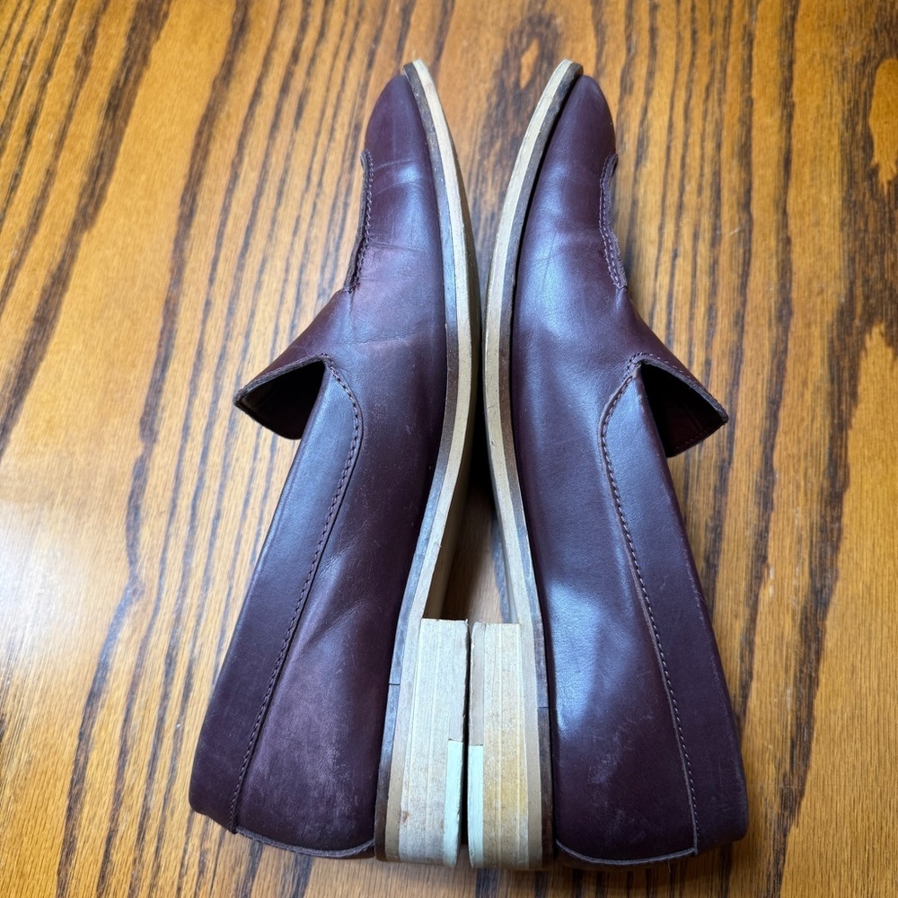 EVERLANE Modern Leather Burgundy Loafers Flats Women’s Size 7.5 Italian Made - Picture 5 of 9